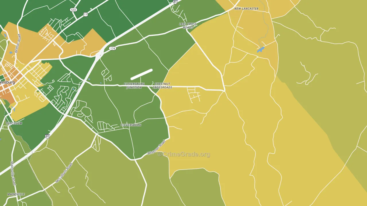 Chestnut Crossroads, PA Map of Murder Rates