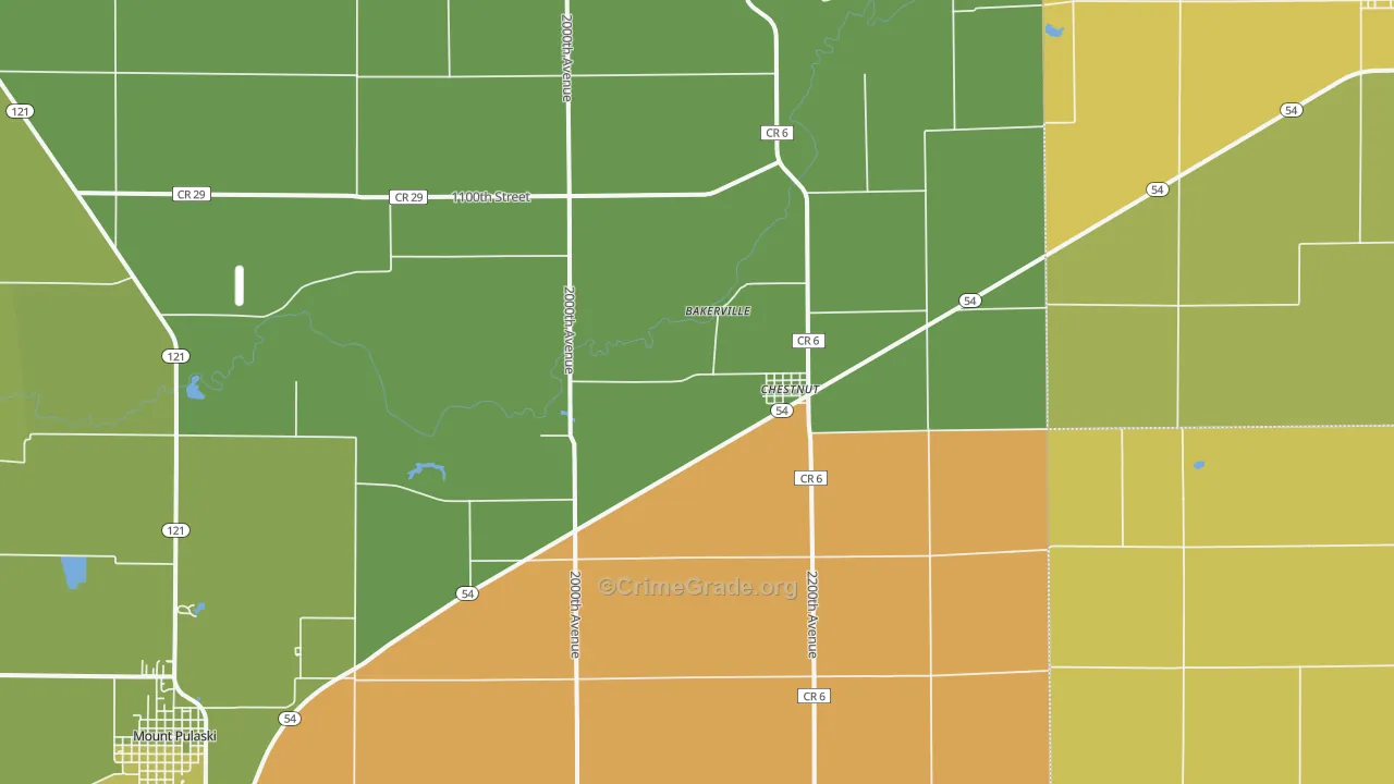 Chestnut, IL Map of Murder Rates