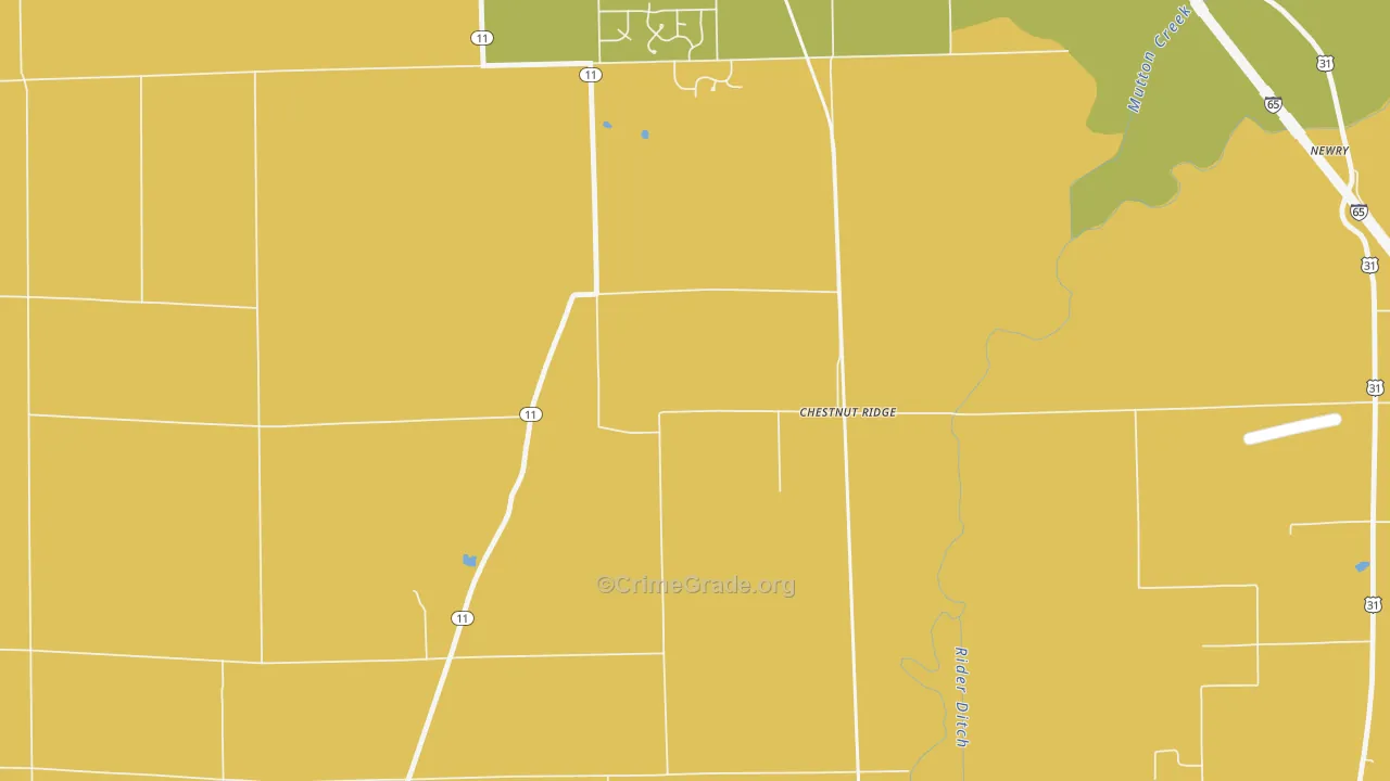 Chestnut Ridge, IN Map of Murder Rates
