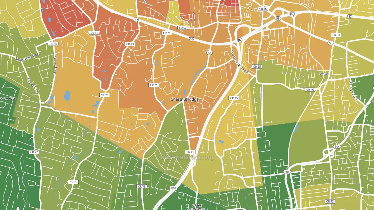 Chestnut Ridge, NY Map of Murder Rates