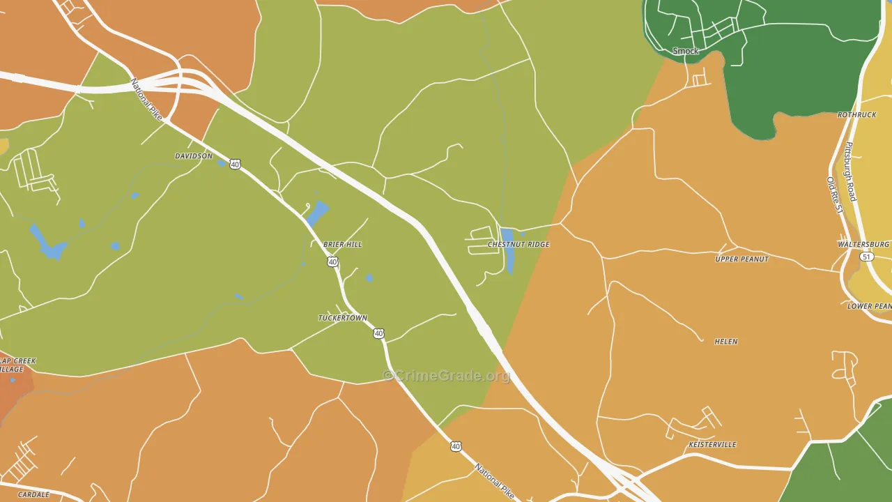 Chestnut Ridge, PA Map of Murder Rates