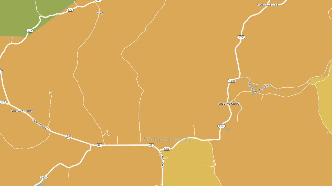 Chestnutburg, KY Map of Murder Rates