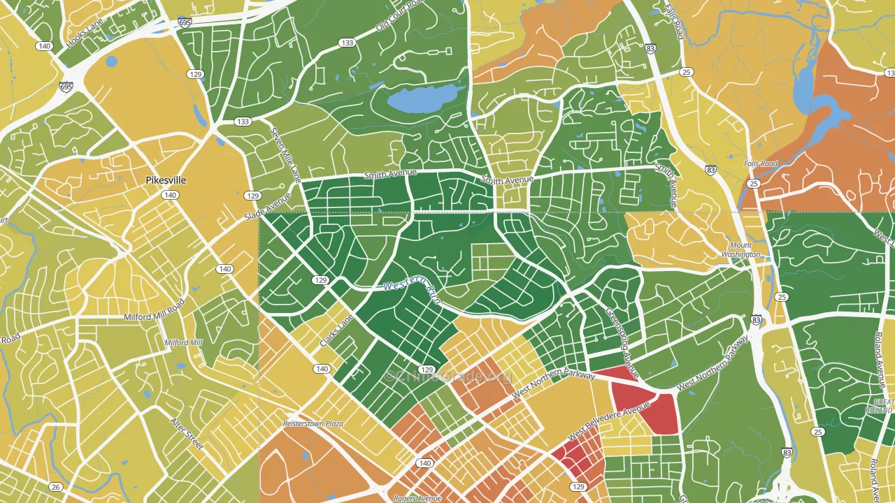 Cheswolde, Baltimore, MD Map of Murder Rates