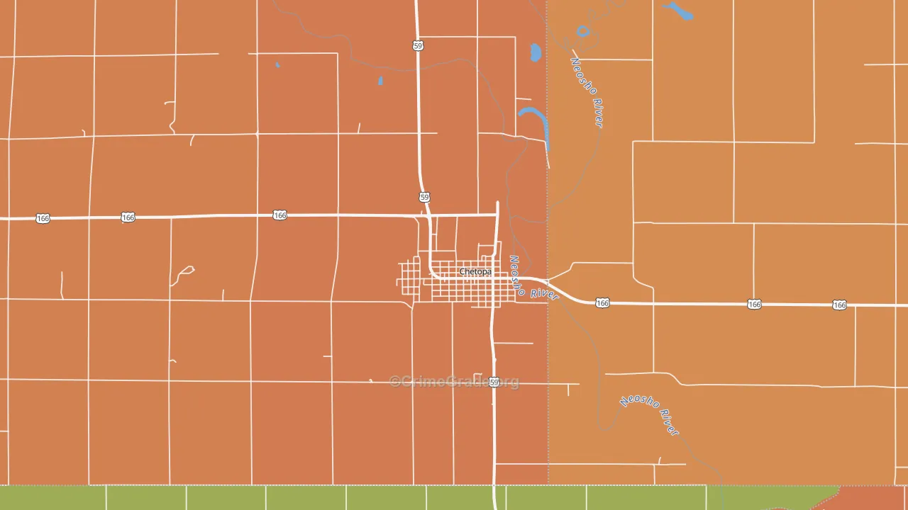Chetopa, KS Map of Murder Rates