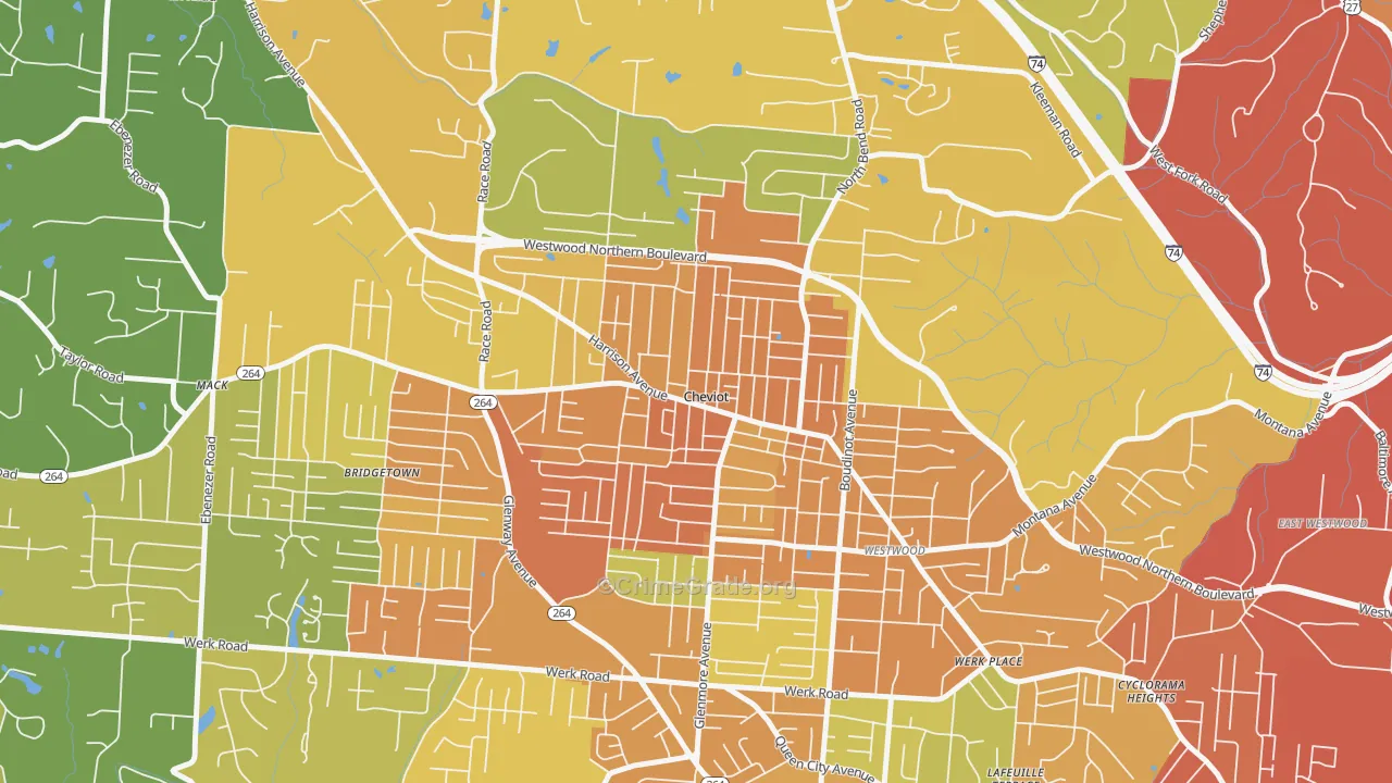 Cheviot, OH Map of Murder Rates