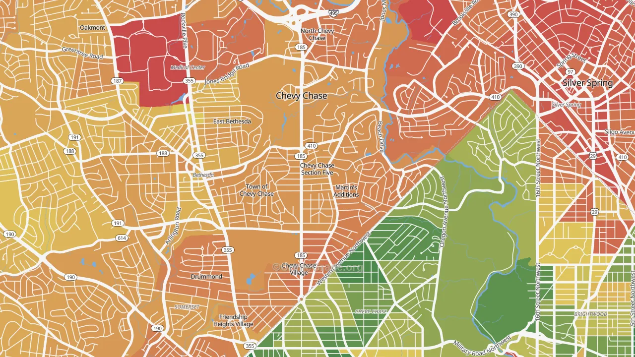 Chevy Chase Section Five, MD Map of Murder Rates