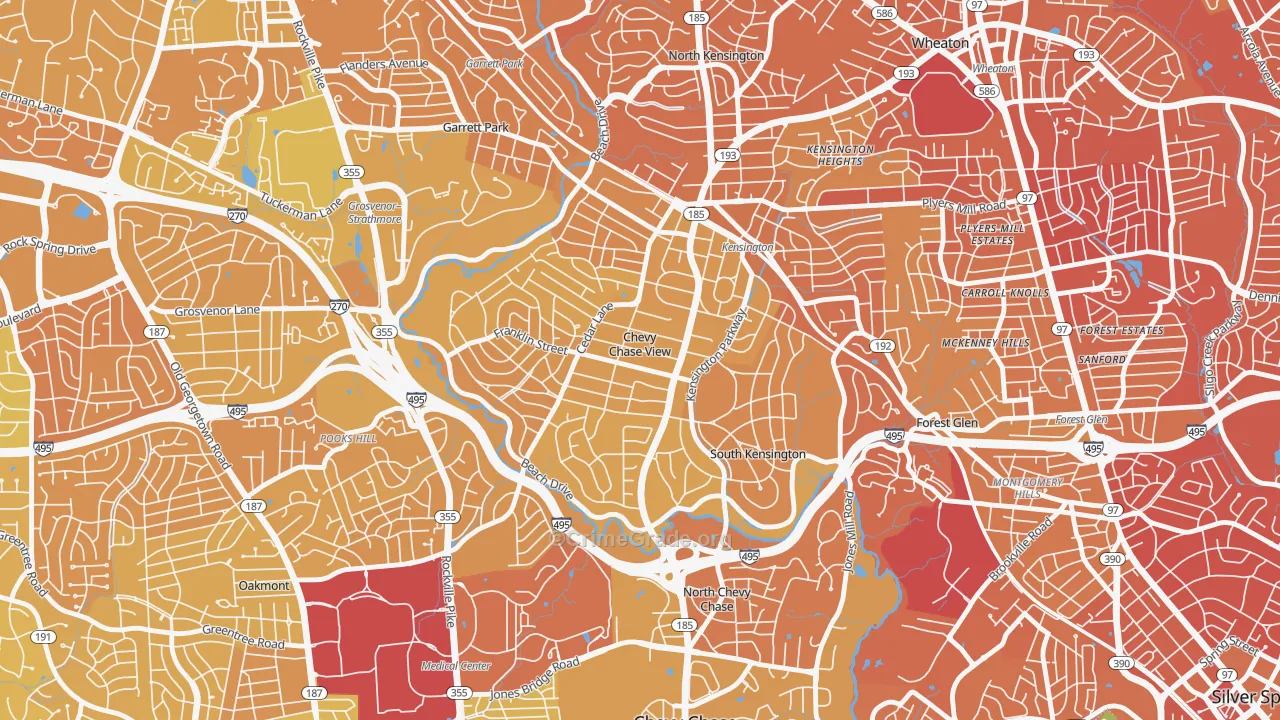 Chevy Chase View, MD Map of Murder Rates