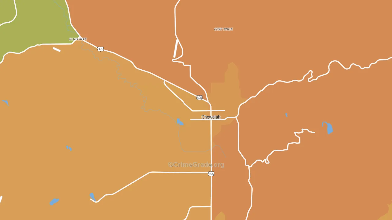 Chewelah, WA Map of Murder Rates