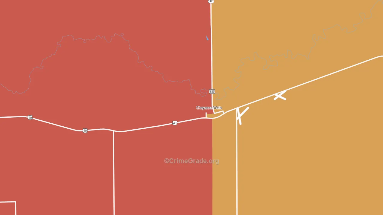Cheyenne Wells, CO Map of Murder Rates