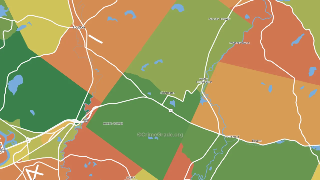 Chichester, NH Map of Murder Rates