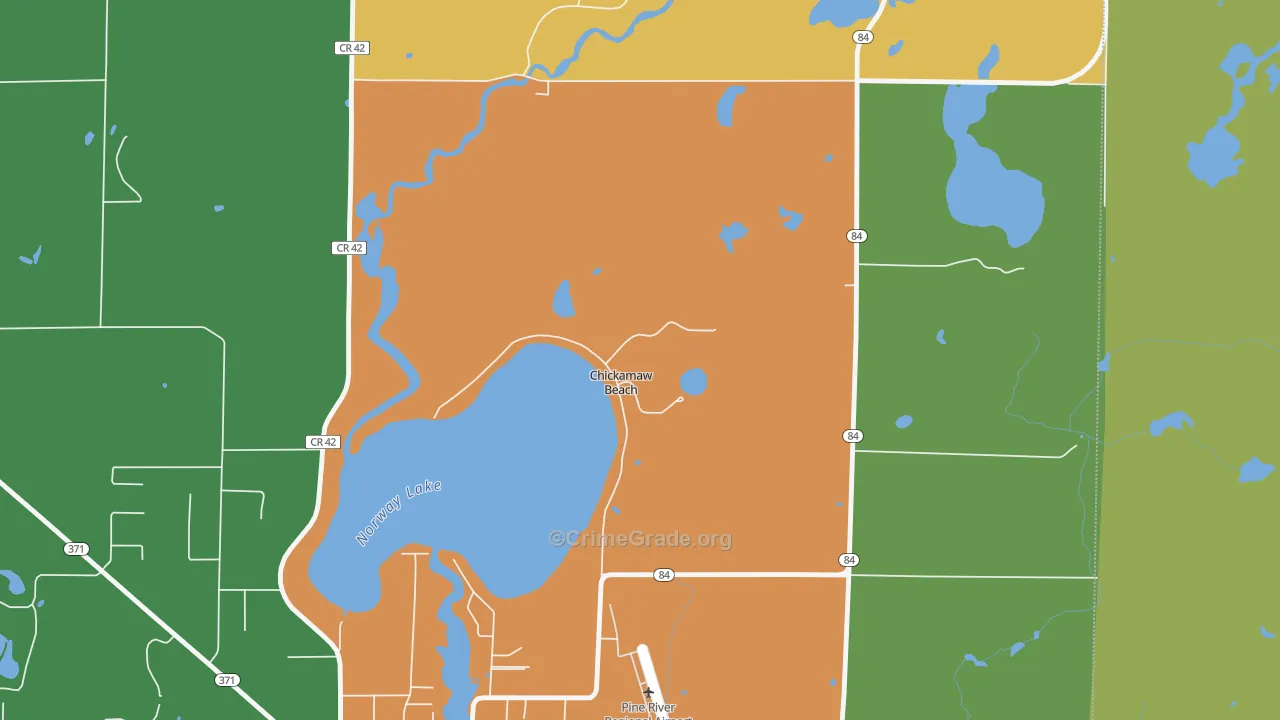 Chickamaw Beach, MN Map of Murder Rates