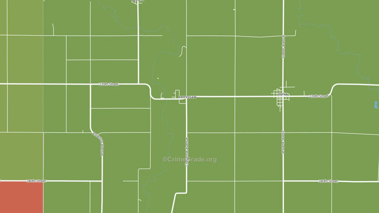 Chickasaw, IA Map of Murder Rates
