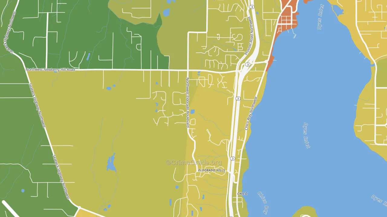 Chico, WA Map of Murder Rates