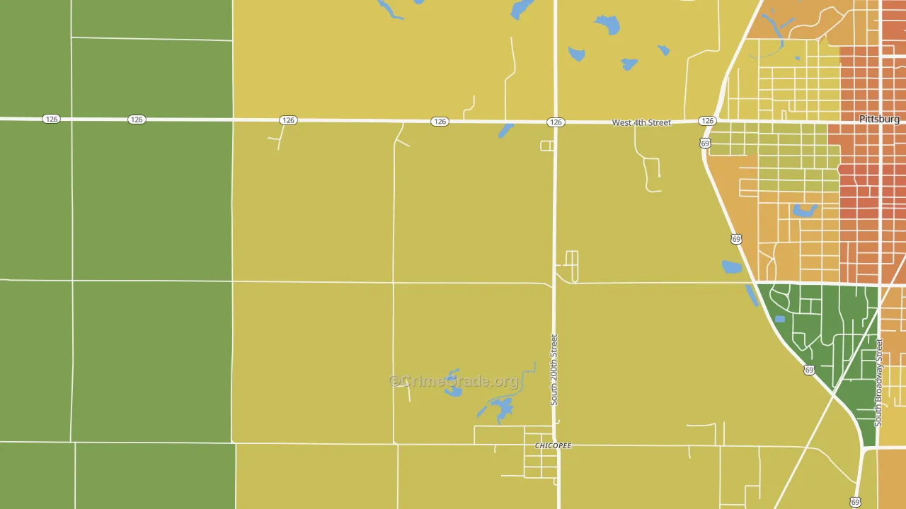Chicopee, KS Map of Murder Rates