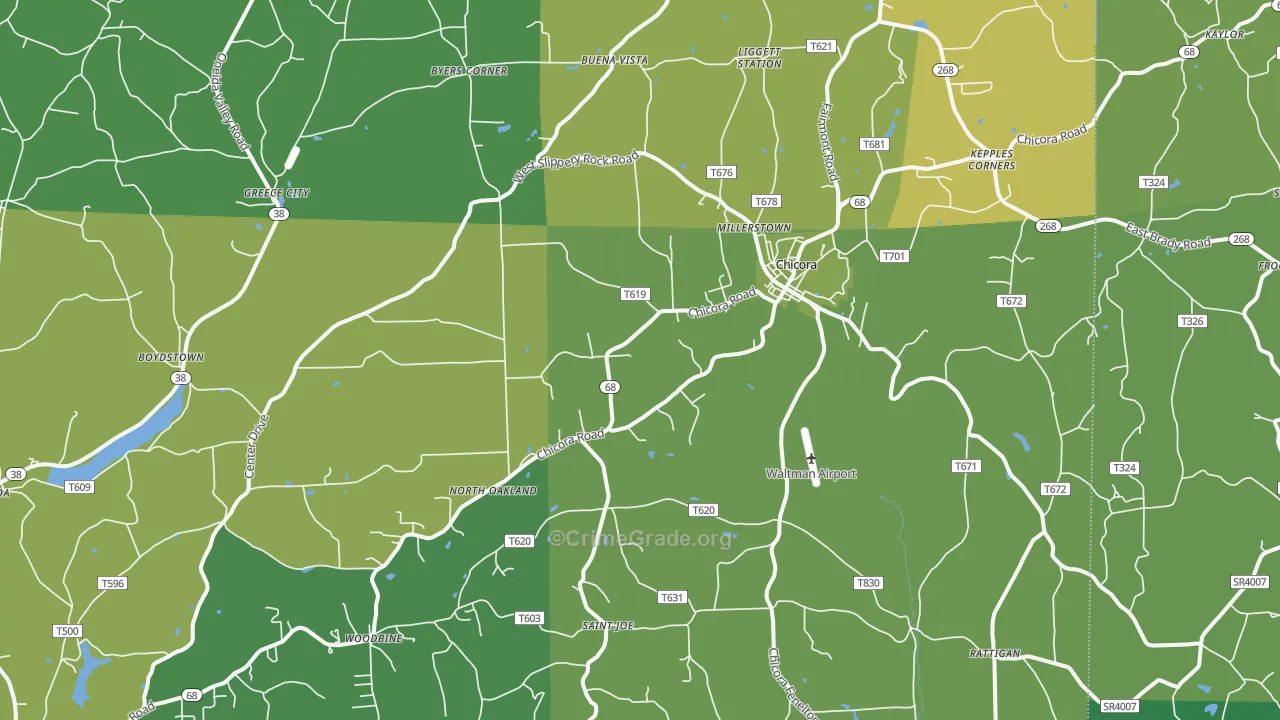 Chicora, PA Map of Murder Rates