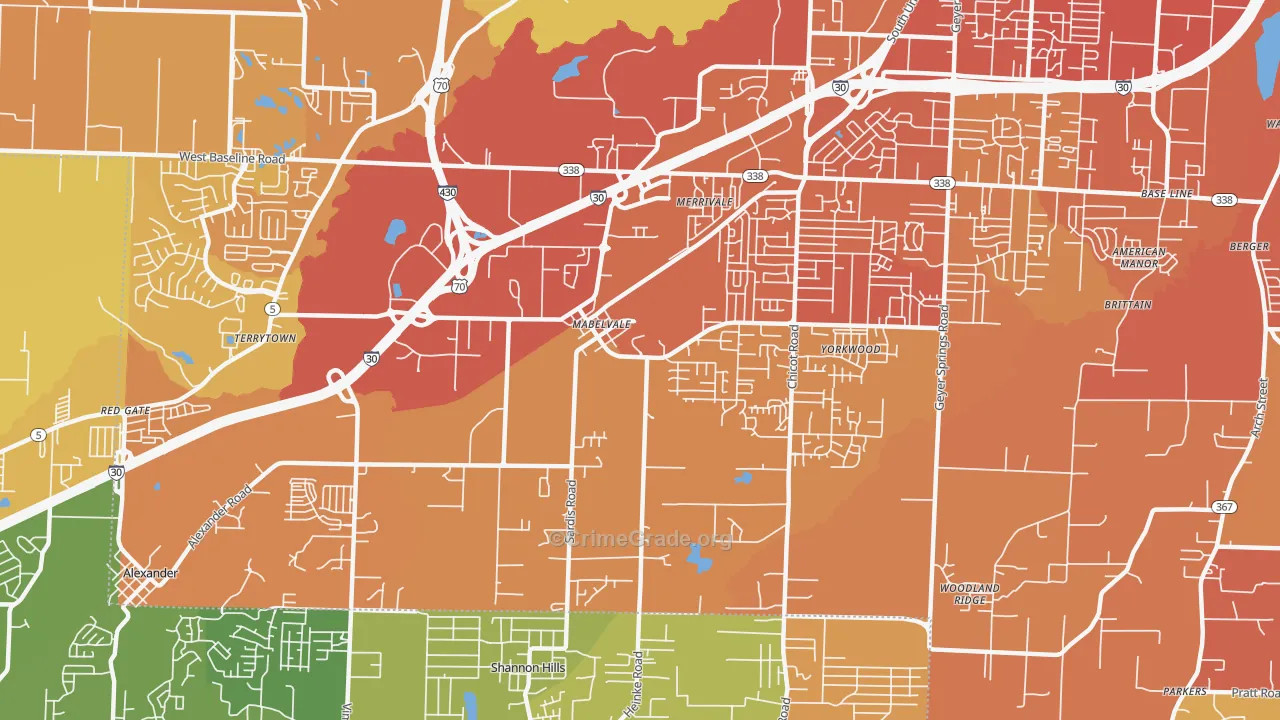 Chicot West, Little Rock, AR Map of Murder Rates