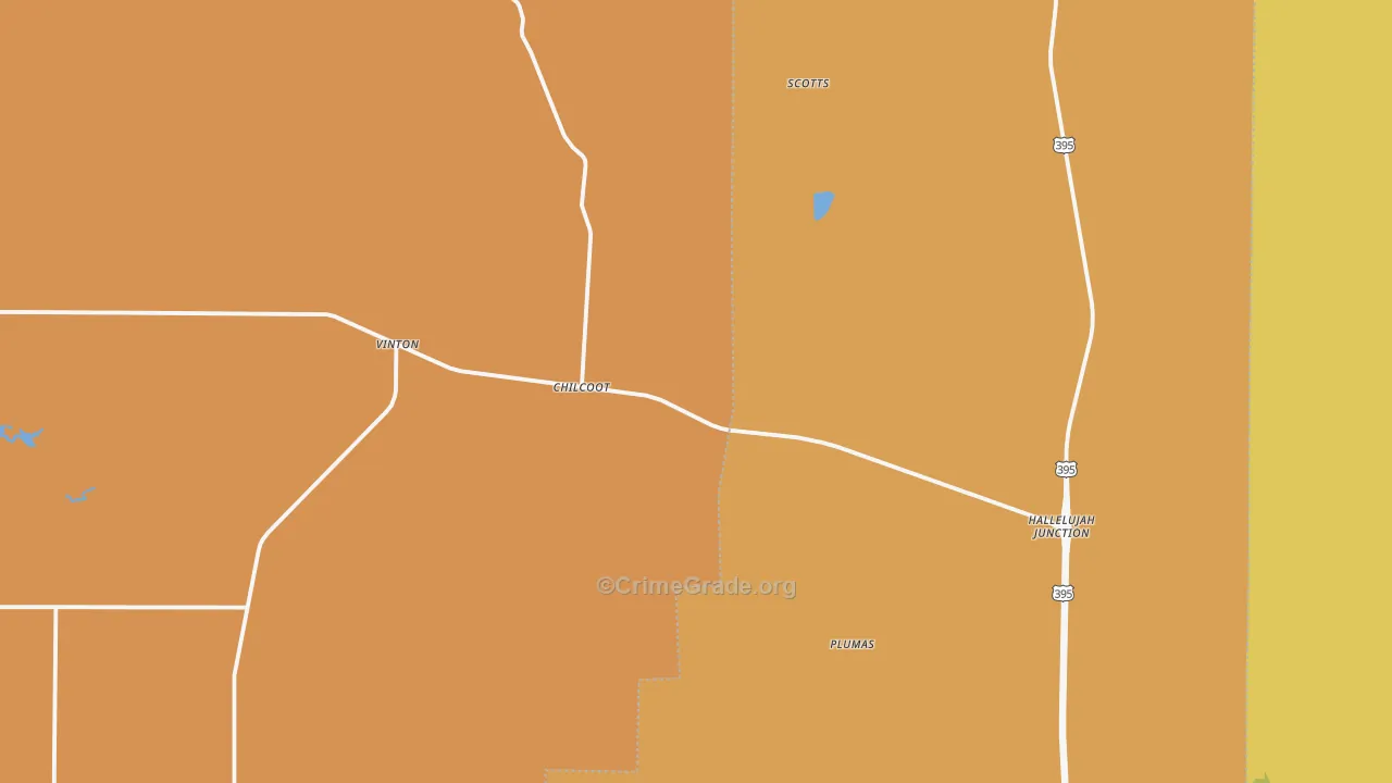 Chilcoot, CA Map of Murder Rates
