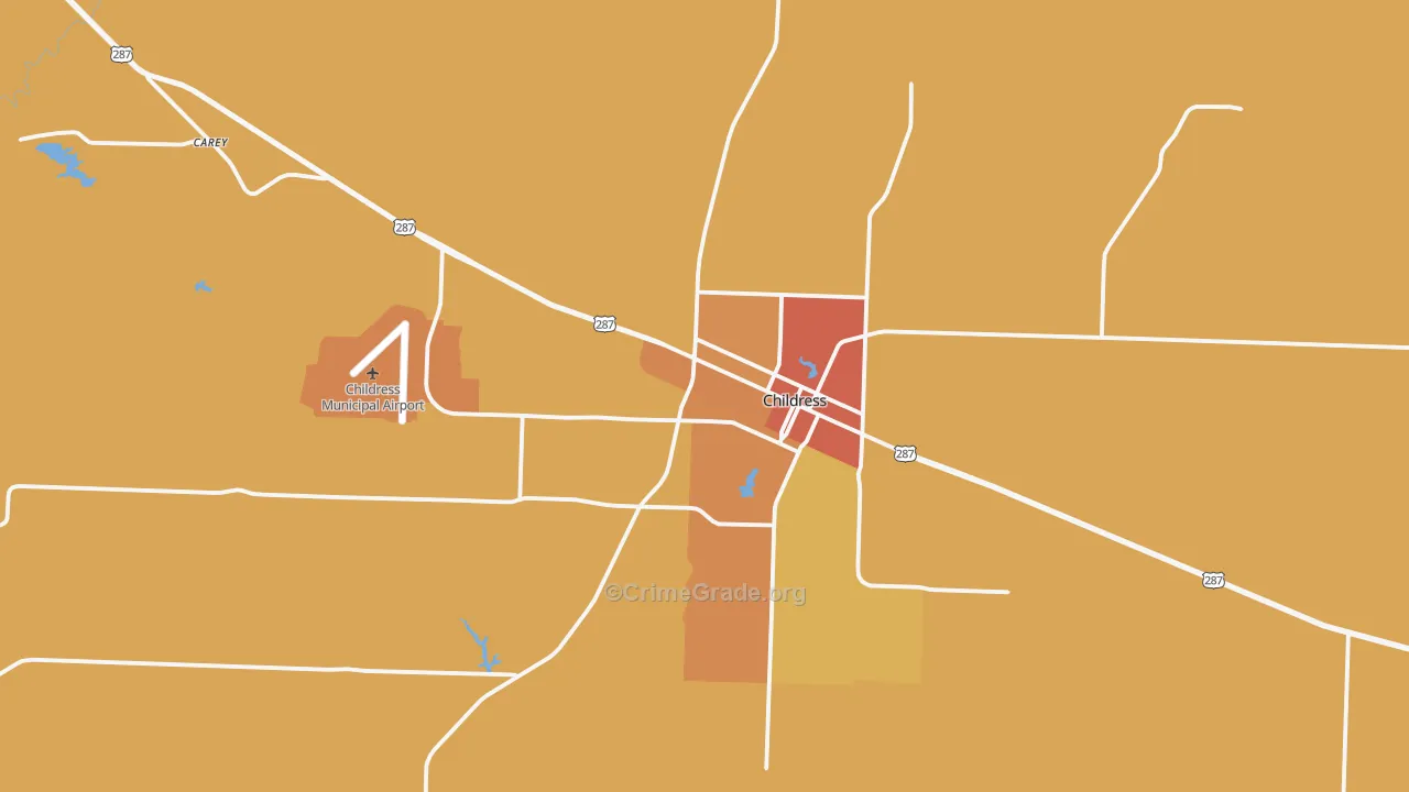Childress County, TX Map of Murder Rates