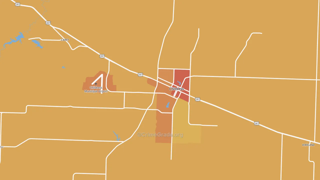 Childress, TX Map of Murder Rates