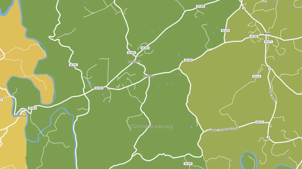 Childress, VA Map of Murder Rates