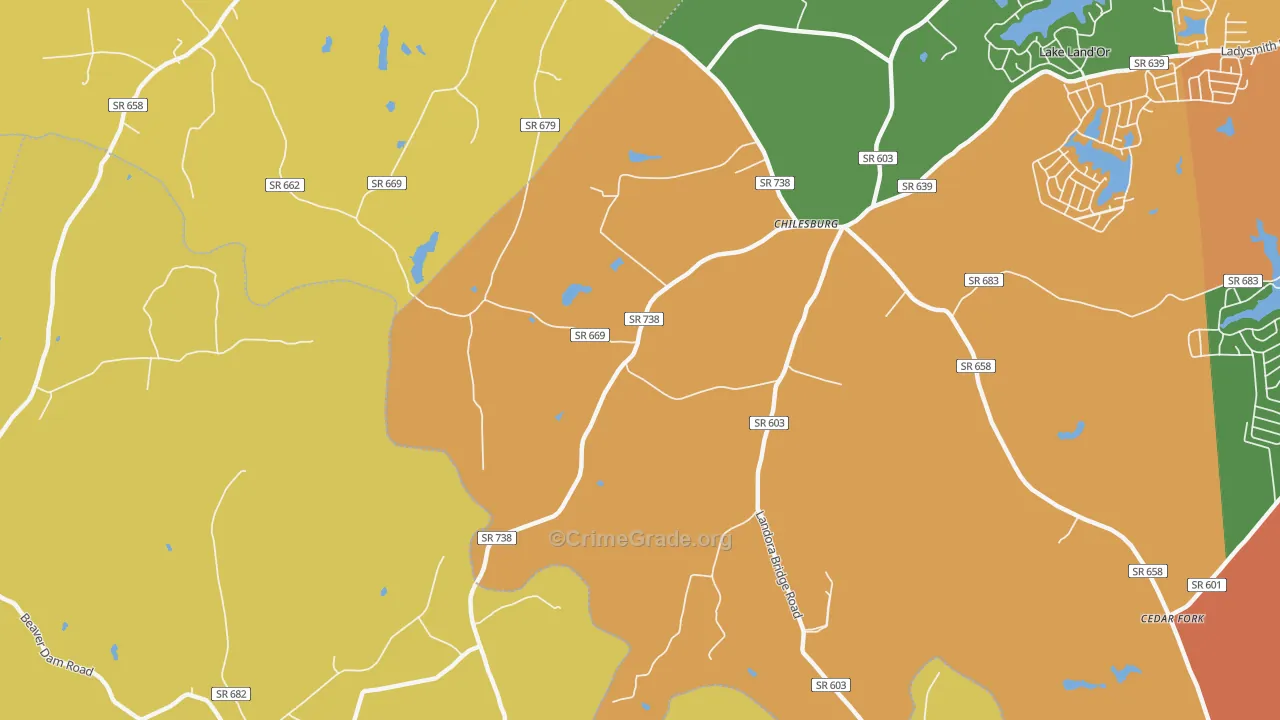Chilesburg, VA Map of Murder Rates