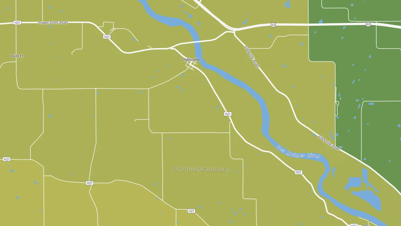 Chillicothe, IA Map of Murder Rates