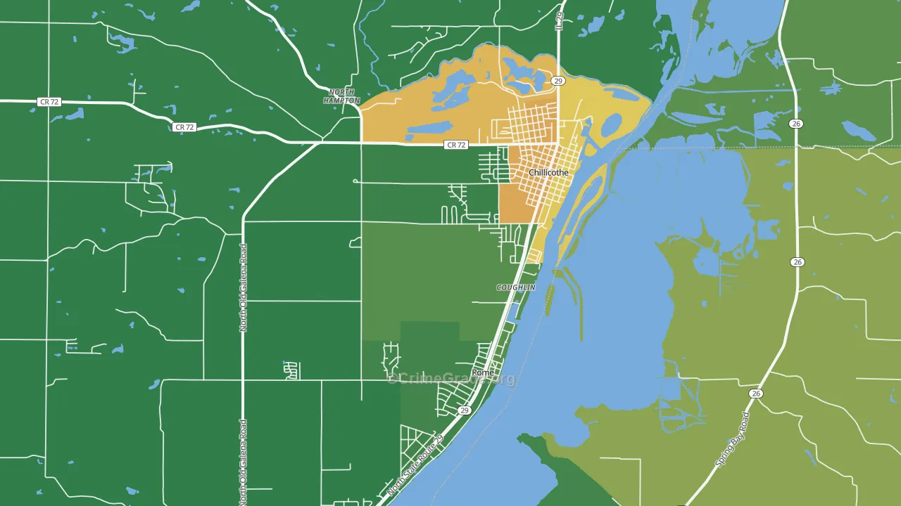 Chillicothe, IL Map of Murder Rates
