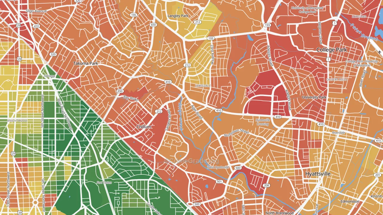 Chillum, MD Map of Murder Rates