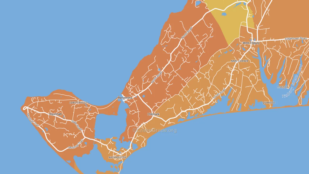 Chilmark, MA Map of Murder Rates