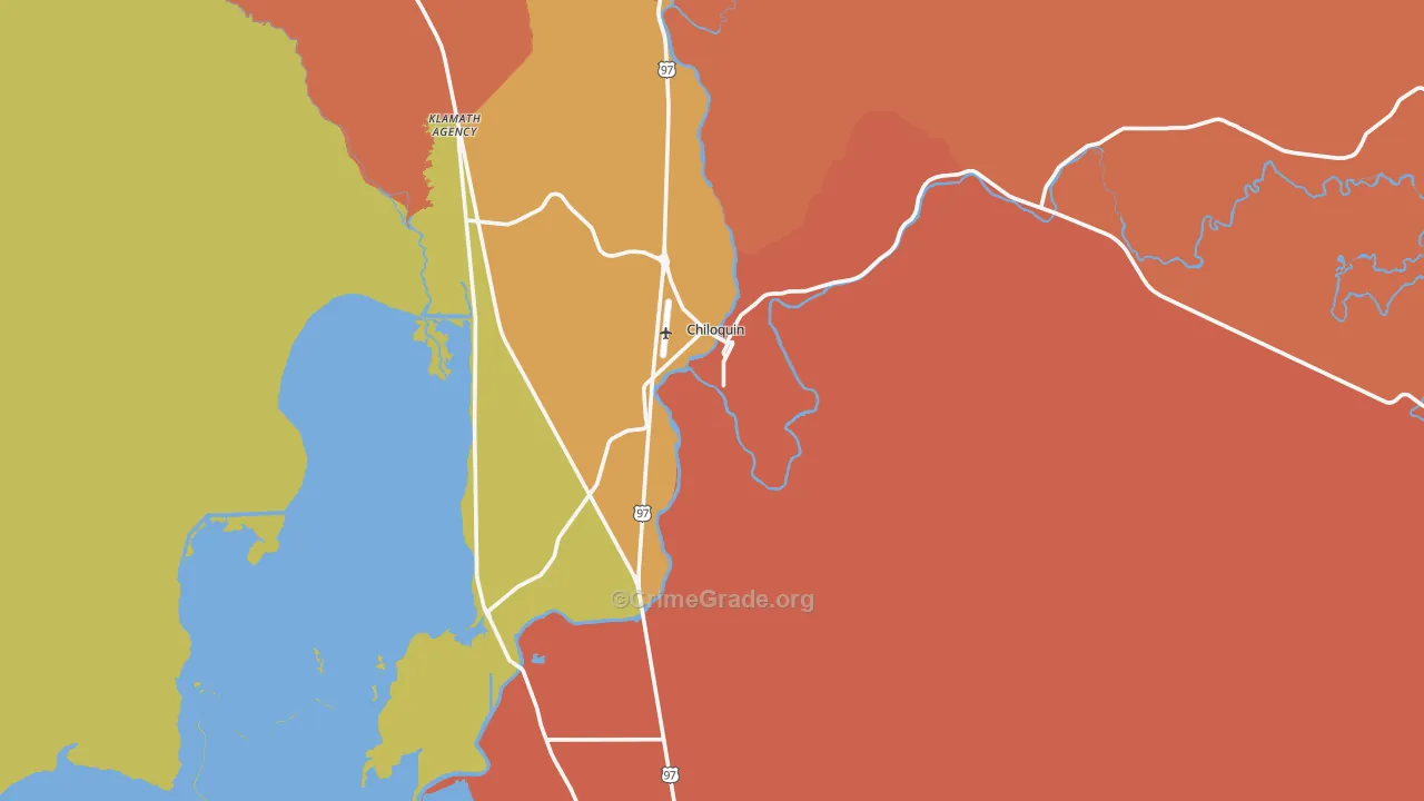 Chiloquin, OR Map of Murder Rates