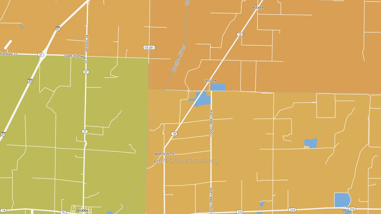 Chilson, AR Map of Murder Rates