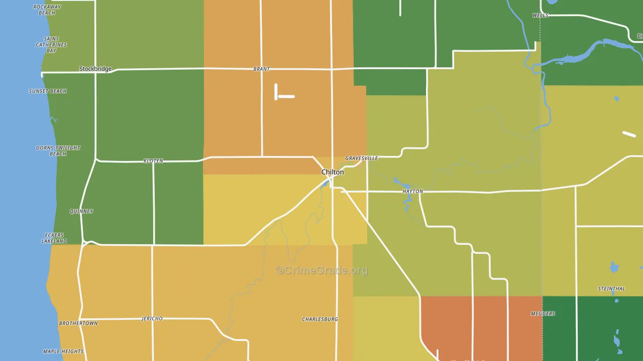 Chilton, WI Map of Murder Rates
