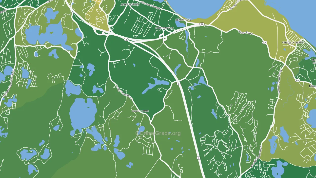 Chiltonville, MA Map of Murder Rates