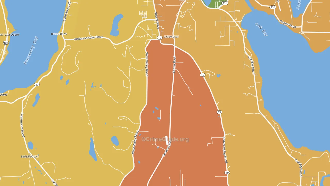 Chimacum, WA Map of Murder Rates