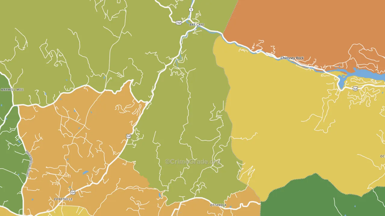 Chimney Rock, NC Map of Murder Rates