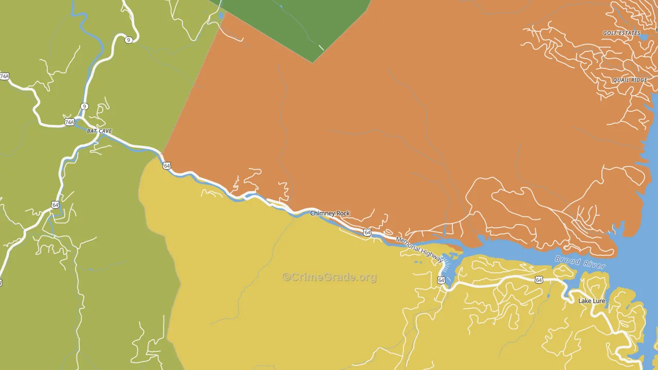 Chimney Rock Village, NC Map of Murder Rates