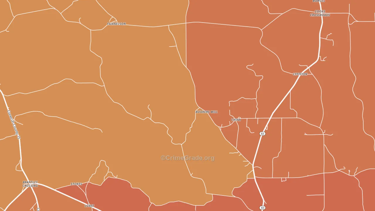 China, AL Map of Murder Rates