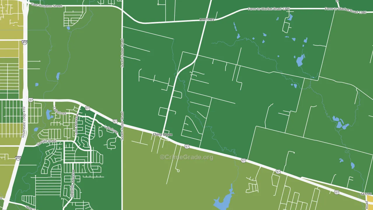 China Grove, TX Map of Murder Rates
