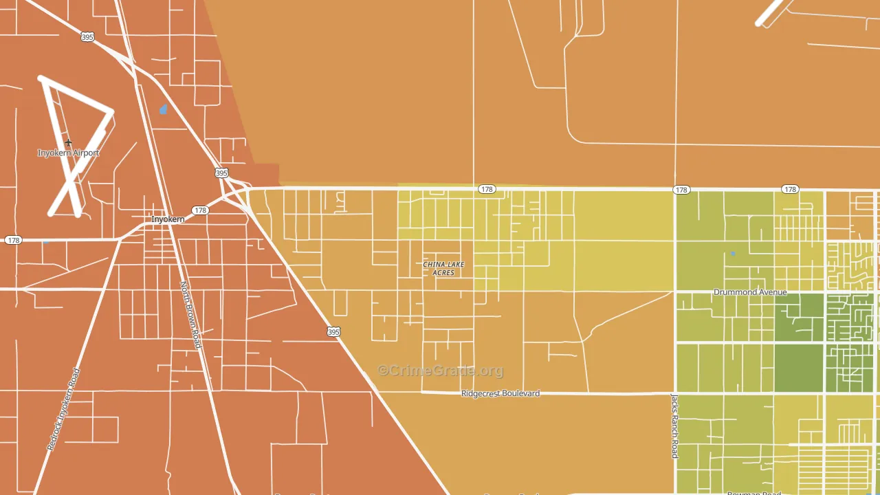 China Lake Acres, CA Map of Murder Rates