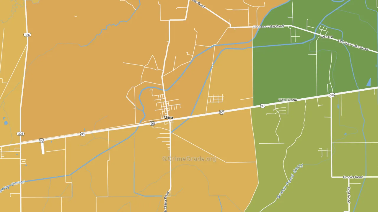 China, TX Map of Murder Rates