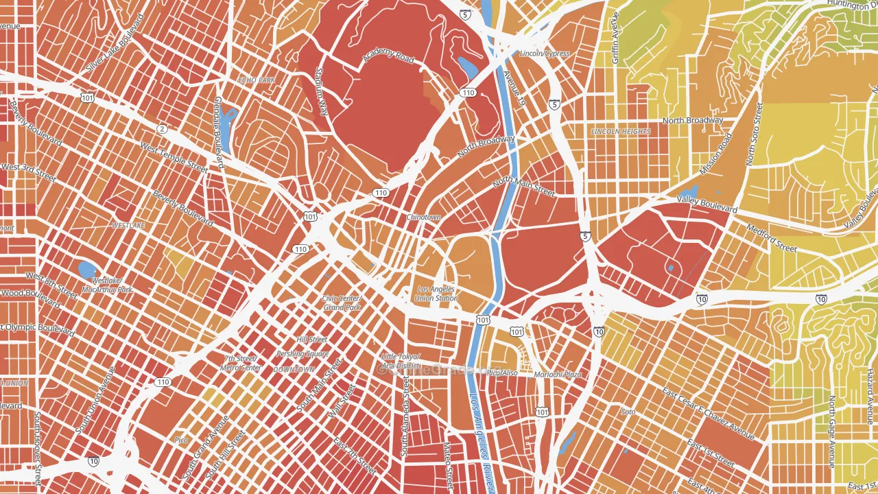 Chinatown, Los Angeles, CA Map of Murder Rates