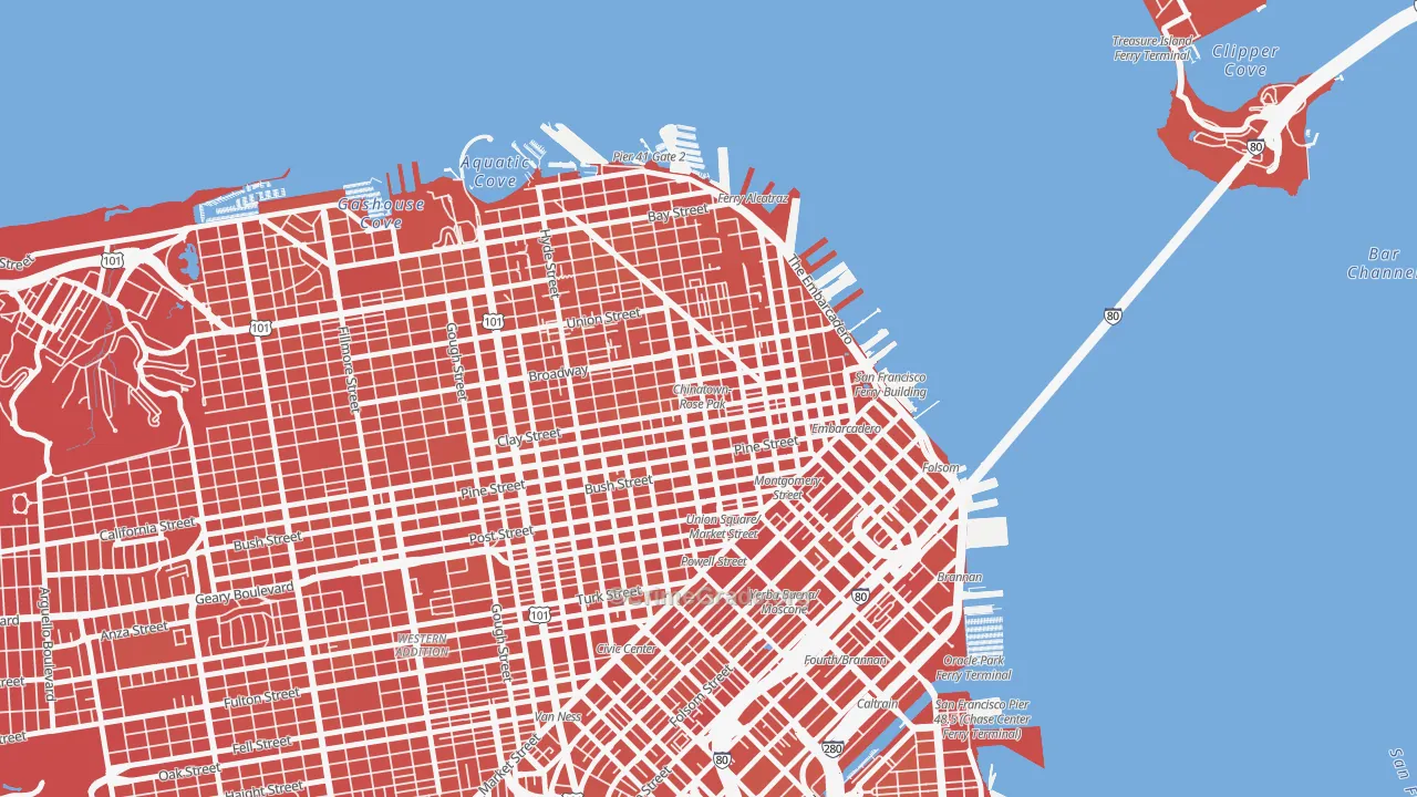 Chinatown-San Francisco, San Francisco, CA Map of Murder Rates