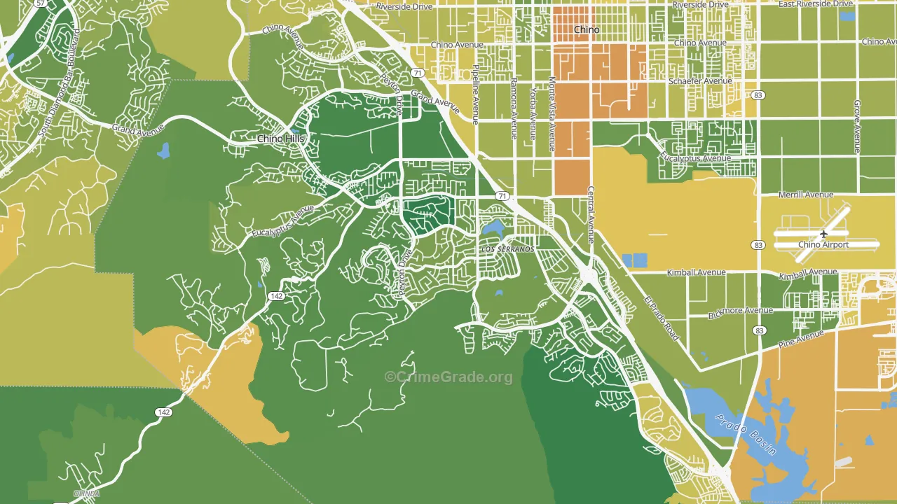 Chino Hills, CA Map of Murder Rates