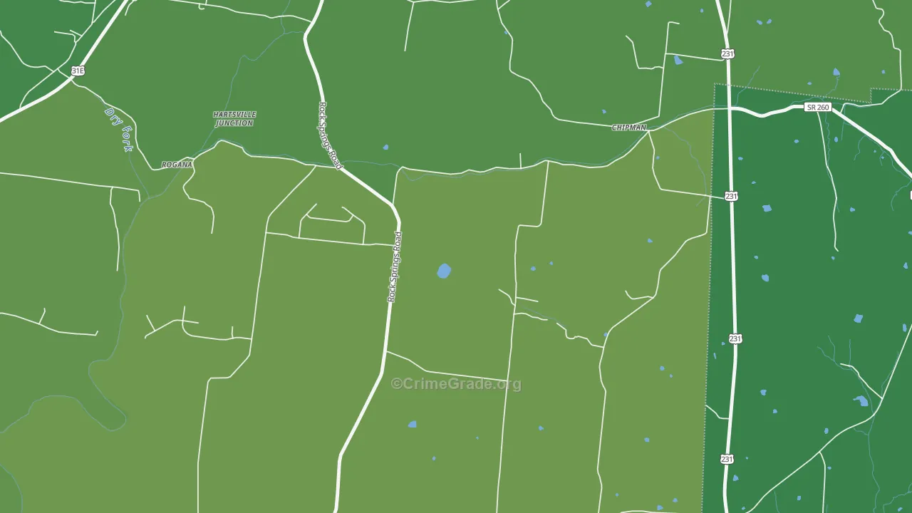 Chipman, TN Map of Murder Rates