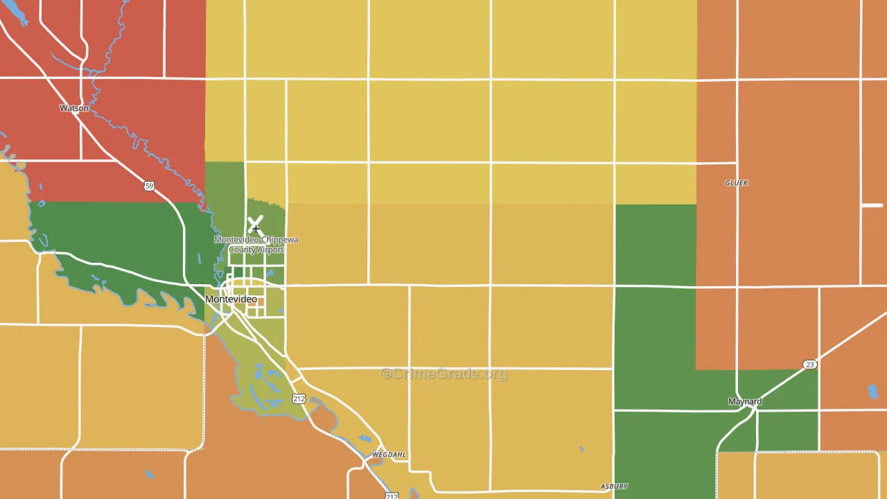 Chippewa County, MN Map of Murder Rates