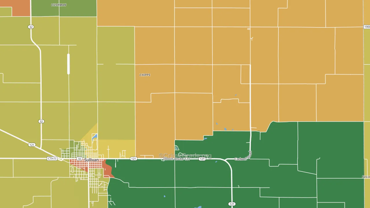 Chipps, IL Map of Murder Rates