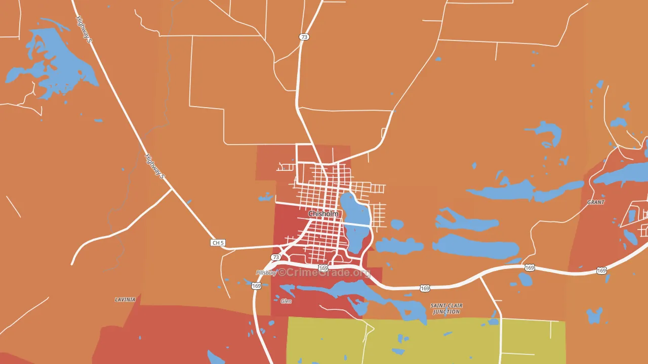Chisholm, MN Map of Murder Rates