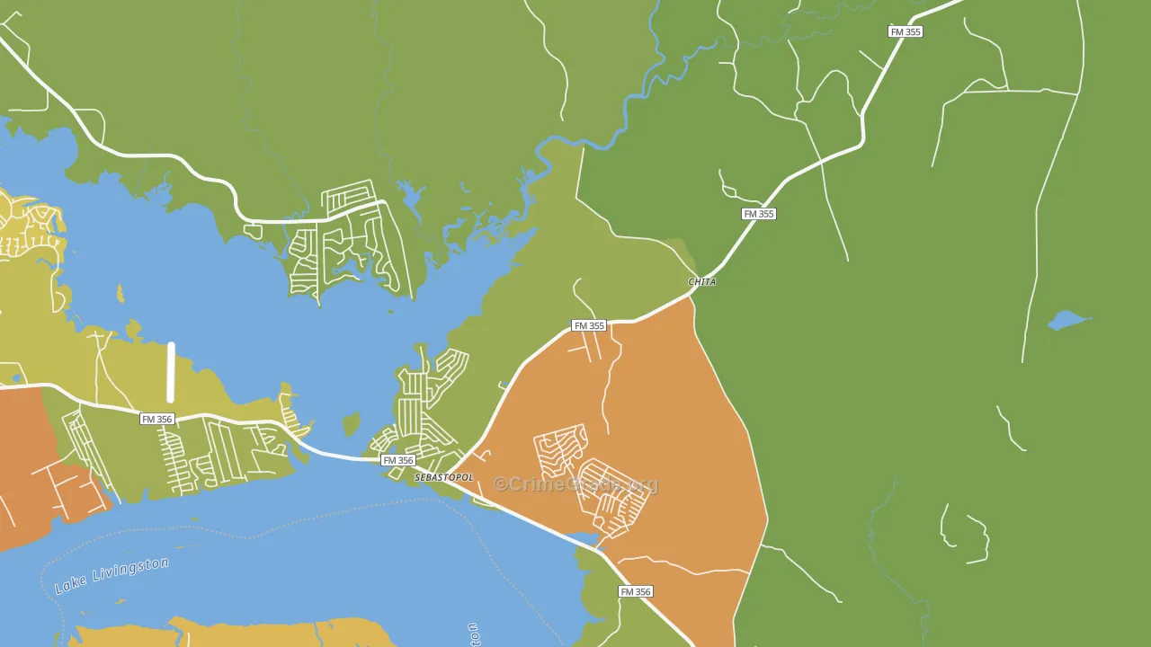 Chita, TX Map of Murder Rates