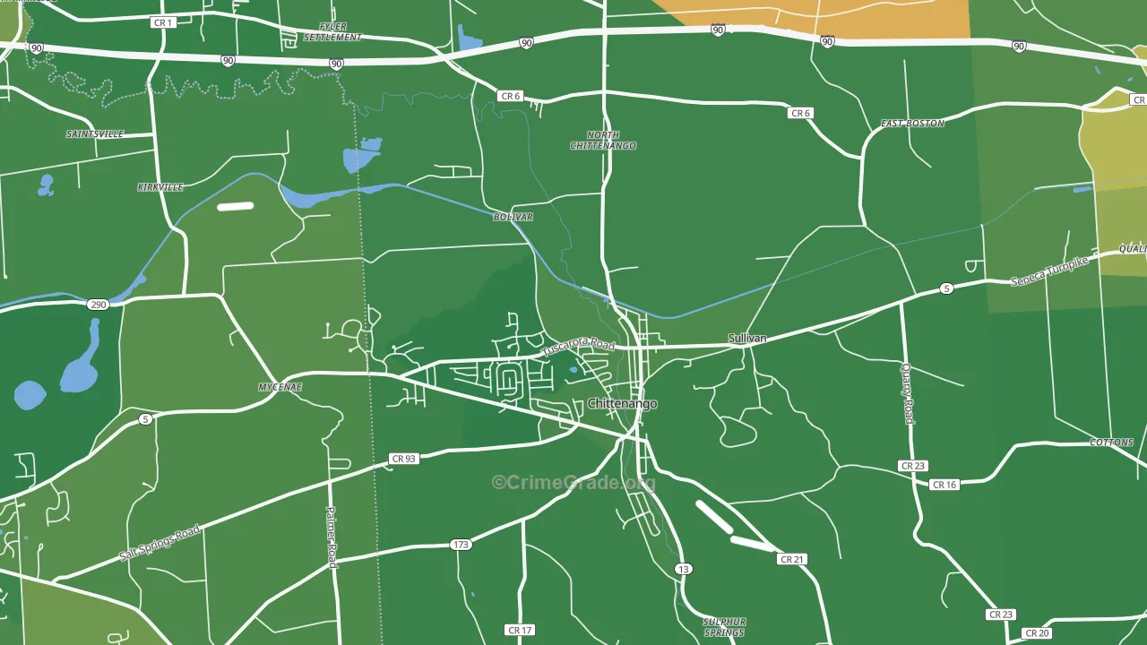Chittenango, NY Map of Murder Rates