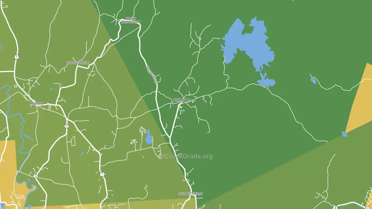 Chittenden, VT Map of Murder Rates